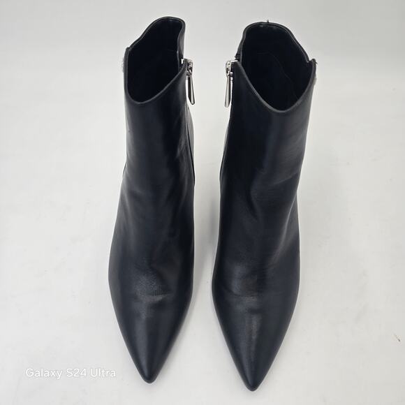 Michael Kors Dorothy Flex Mid Bootie Black Leather Zip Ankle Boot Women's 7.5M - Picture 3 of 8